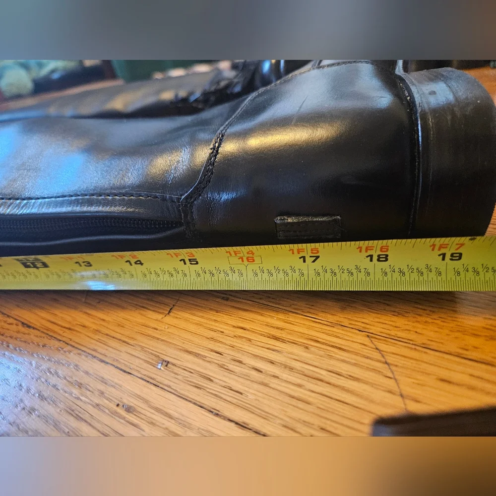 Konigs Black Leather Woman's Equestrian Riding Boots - US Size 6 Tall with Laces - Picture 7 of 11